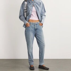 GOOD AMERICAN weekender Cuff Blue high-rise classic relaxed casual woman jean 8